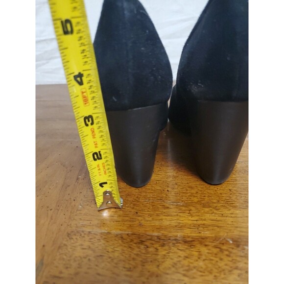 Eileen Fisher Hawk Black Suede Chunky Pump Heels Shoes Size 7.5 - Picture 5 of 9